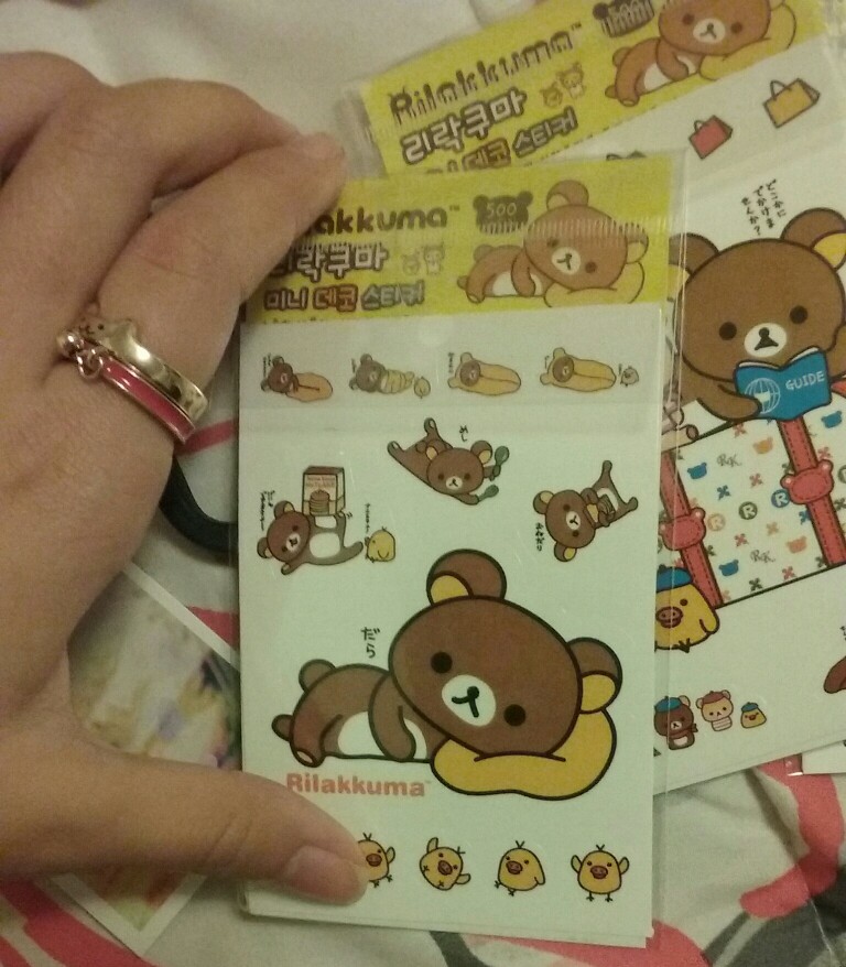5 pieces/lot cute Rilakkuma paper sticker PVC decoration sticker for album phone scrapbooking korean stationery