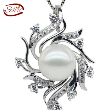 2015 New Drop Pearl Pendant , 925 sterling Silver Chain Necklace, Free Shipping White Freshwater Pearl Pendant