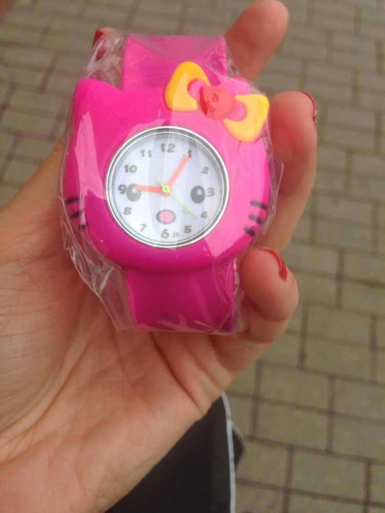 1pcs/lot ! Hot Pink/rose/Color Hello Kitty Slap Watch Girls Cartoon kids Watch Silicone Rubber Wrist Watch