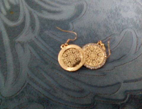 Pendientes Vintage Big Round Flower Gold Silver Statement Drop Earrings For Women Crystal Wedding Earrings Brincos SER140389