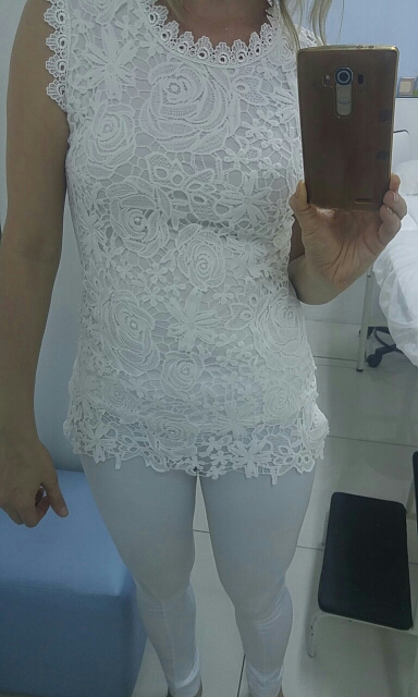 Blusas Femininas 2016 Summer Women Blouse Lace Vintage Sleeveless White Renda Crochet Casual Shirts Tops Plus Size S M L XL XXL