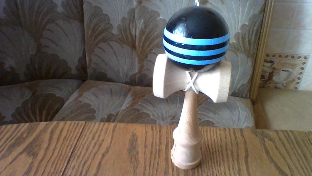 Striped Kendama Colorful Painted Traditional Wooden Toy Ball Skillful Game Juggling Ball Gift for Children Adult
