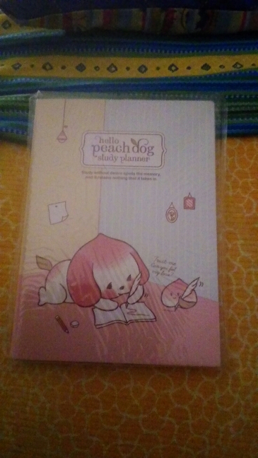 "Peach Dog" Planner Agenda Scheduler Lovely Diary Any Year  Pocket Journal Kawaii Study School Notebook Korean Style Memo Gift