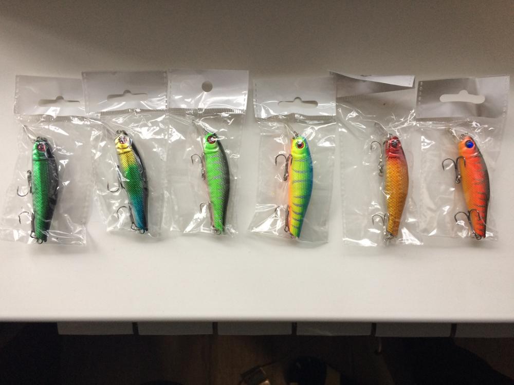 6pcs/lot Colorful 8.5CM/8.5G 3D Fish Eyes Fishing Lure Artificial Minnow Hard baits tackle with Hooks Reflective Fake Bait