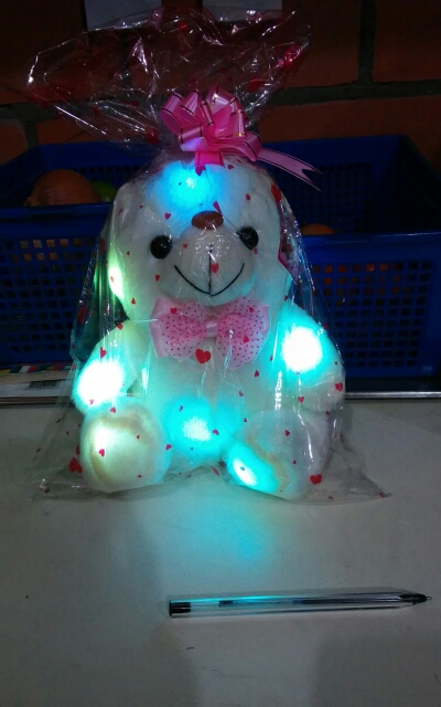 Best Gift!20cm LED Colorful Glowing Teddy Bear Stuffed Plush Toys For Children Birthday Christmas Kids Creative Teddy Bear Toy