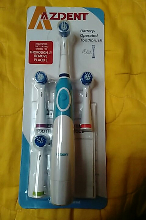 Azdent Electric Toothbrush + 4 Brush Heads Health Care Products Battery Operated  Oral Hygiene No Rechargeable Smart Tooth Brush