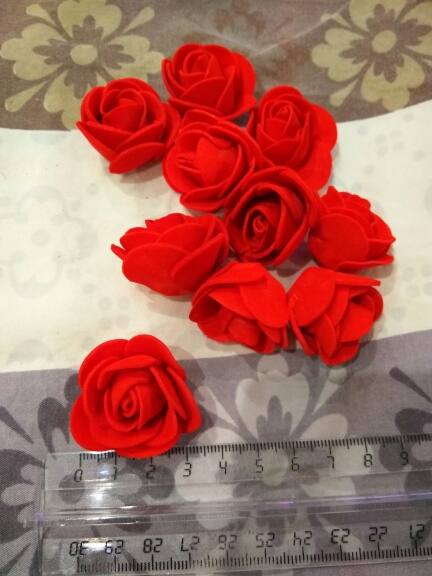 Cheap 10pcs Mini PE Foam Red Rose Artificial Flowers For Wedding Car Decoration DIY Wreath Handmade Scrapbooking Fake Flowers