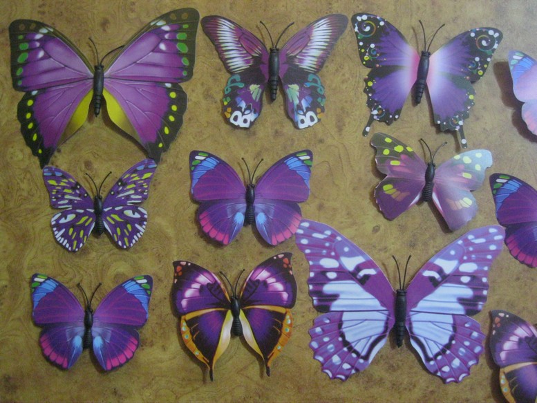 2016 New 12pcs/pack 3D Butterfly Wall Stickers Butterflies Decal  Art DIY Decorations Paper