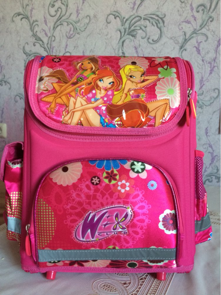 15"  School Bags for Girl Orthopedic Butterfly Princess Schoolbags Children Backpack Winx Kids Bookbag Mochila Infantil