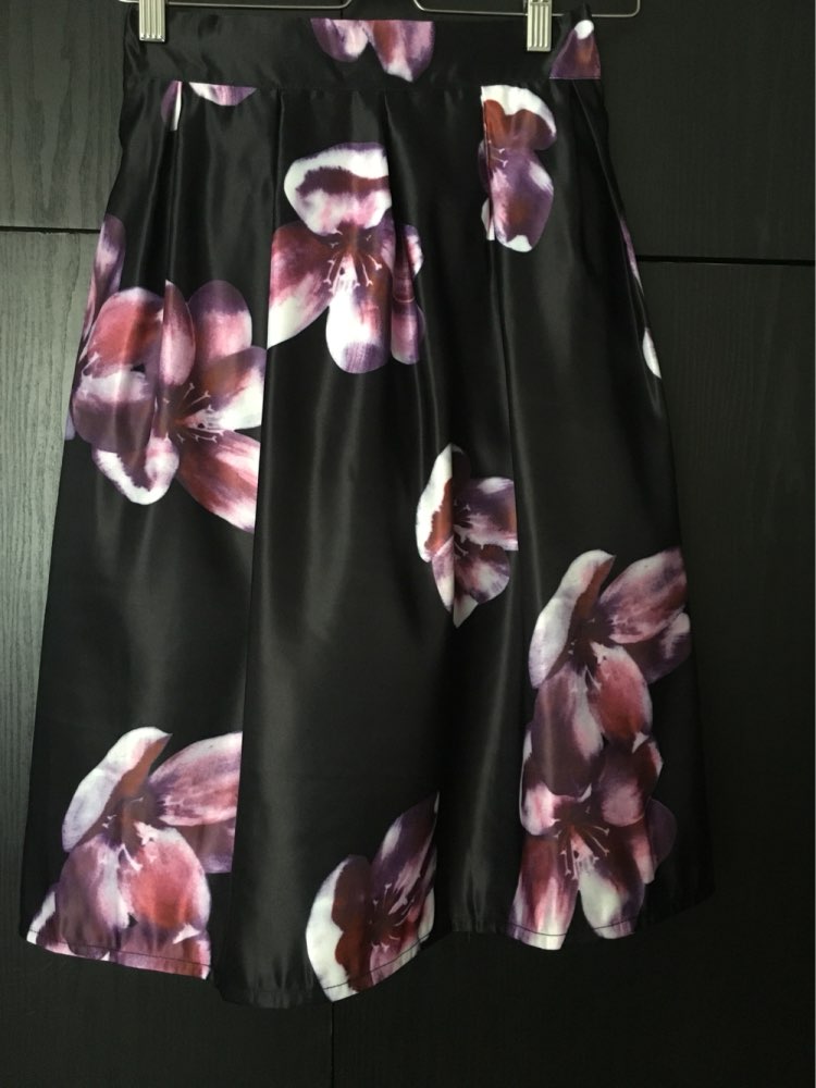 HimanJie Women Peach Floral Print Elastic High Waist Pleated Long Midi Skater Skirt 3 Colors In Stock 2016 Spring New