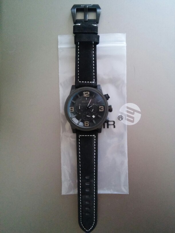 MEGIR new fashion casual quartz watch men large dial waterproof chronograph releather wrist watch relojes free shipping 3010