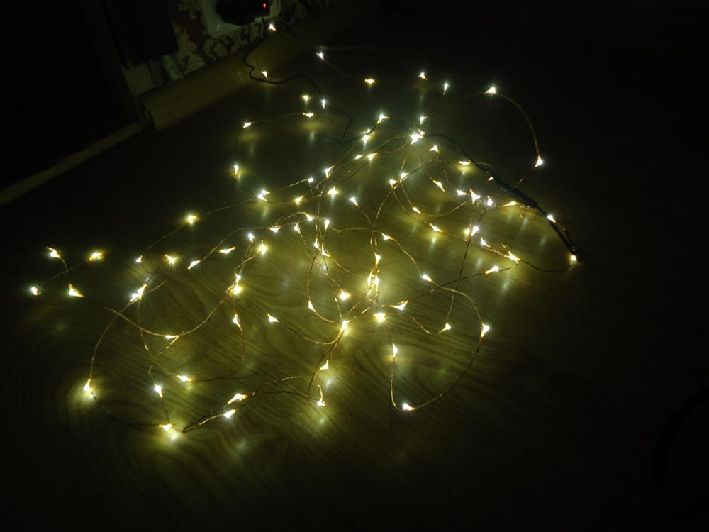 Christmas lights 8 Colors 10m 100 LED Copper Wire LED String Light Starry Lights+Power Adapter (UK,US,EU,AU Plug) holiday lights