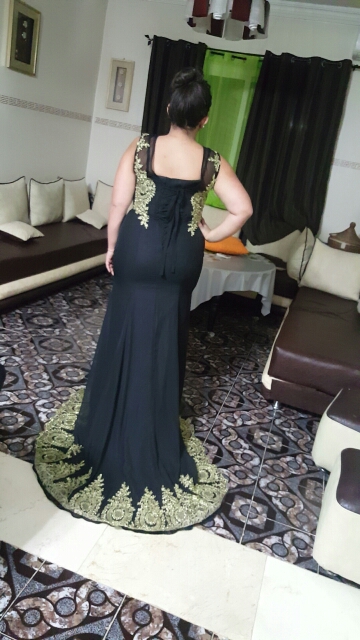 In stock Real Sample 2016 red Dubai Arabic Mermaid Evening Dresses Long Black Formal Evening Gowns robe de soiree longue