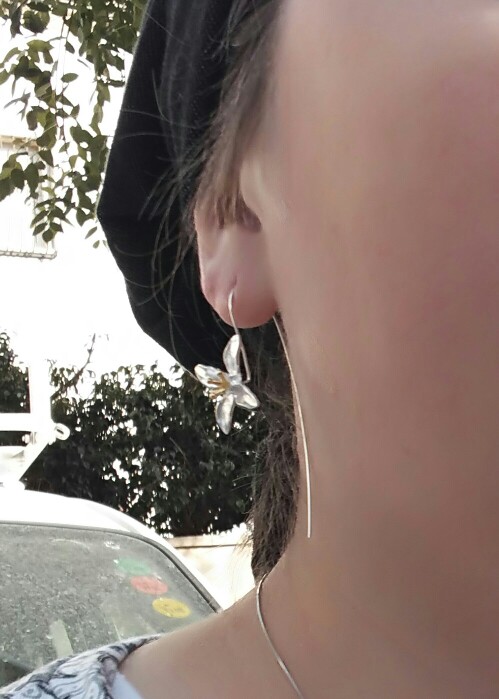 New style high quality 925 sterling silver handmade earrings Lilac flower long earrings for women fine jewelry wholesale