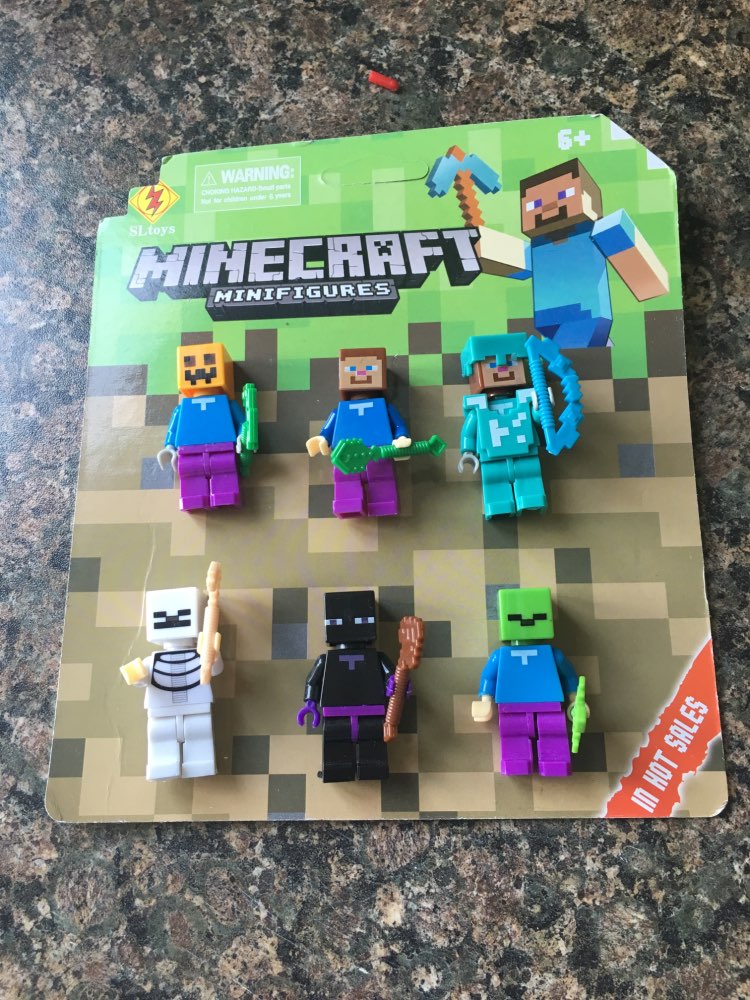 6pcs/set Minecraft Toy With Weapon Hanger Creeper Action Figure Blocks Minecraft 3D Models Classic Collection Toys Hot Sale #FA