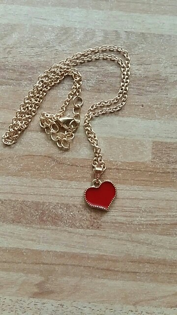 fashion Hot New Gossip Girl Serena Red Hearts With Love Necklace Clavicle Chain Models Clover Wholesales