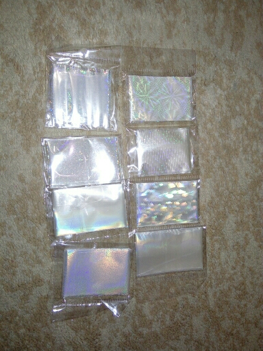 8pcs/pack New Transparent Nail Foils Starry Sky Glitter Nail Art Transfer  Sticker Paper (4cmX120cm each piece)