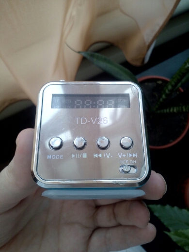 TD-V26 Fashion Aluminum Mini Portable FM Radio with Speaker LED Digital Support SD/TF Card U Disk for PC/MP3/4/Mobile/Tablets