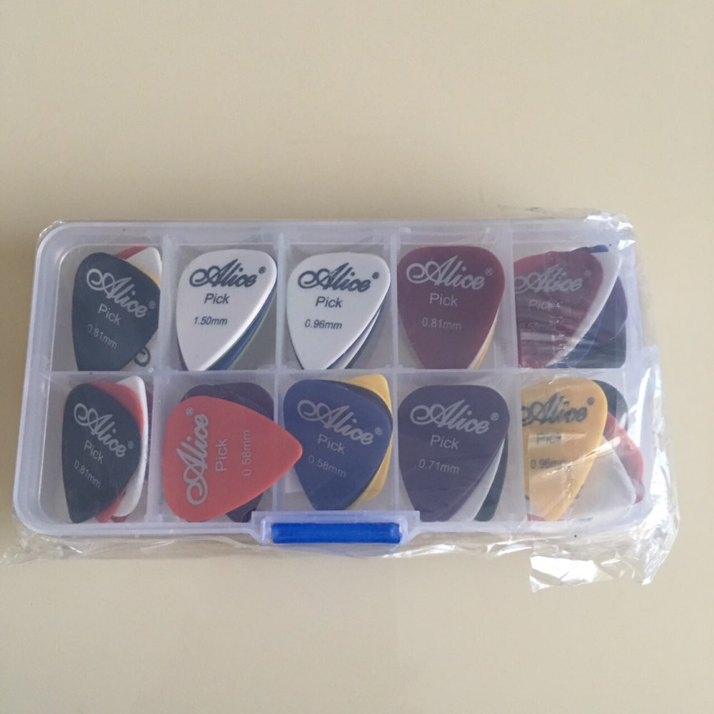 50pcs guitar picks 1 box case Alice acoustic electric guitar accessories musical instrument thickness mix 0.58-1.5 New Design
