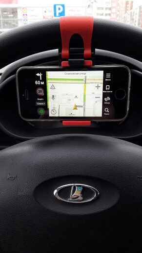 OTOKIT Car Phone Holder Car Steering Wheel Car Mount Holder Clip Buckle Socket for iPhone Samsung Mobile Phone GPS Under 5.6''