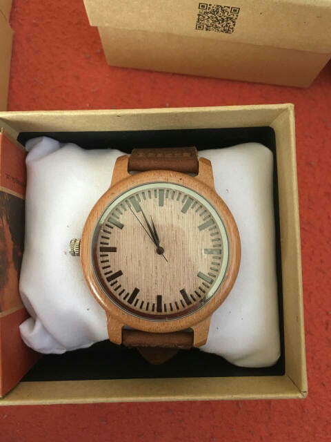 BOBO BIRD A16 Fashion Men Wooden Quartz Watch High Quality Bamboo Wristwatch with Brown Leather Band Erkek Kol Saati 