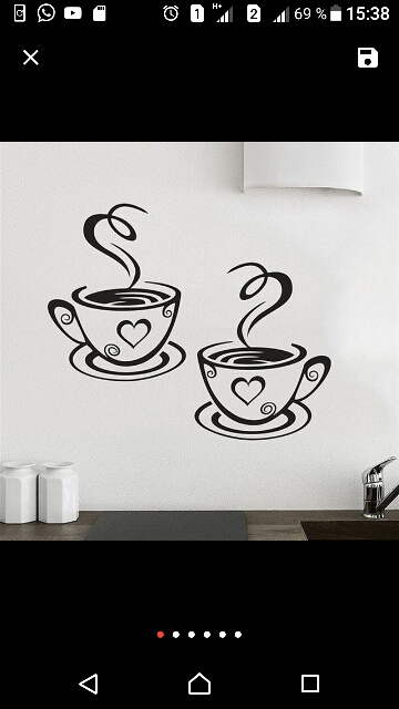 New Arrival Beautiful Design Coffee Cups Cafe Tea Wall Stickers Art Vinyl Decal Kitchen Restaurant Pub Decor