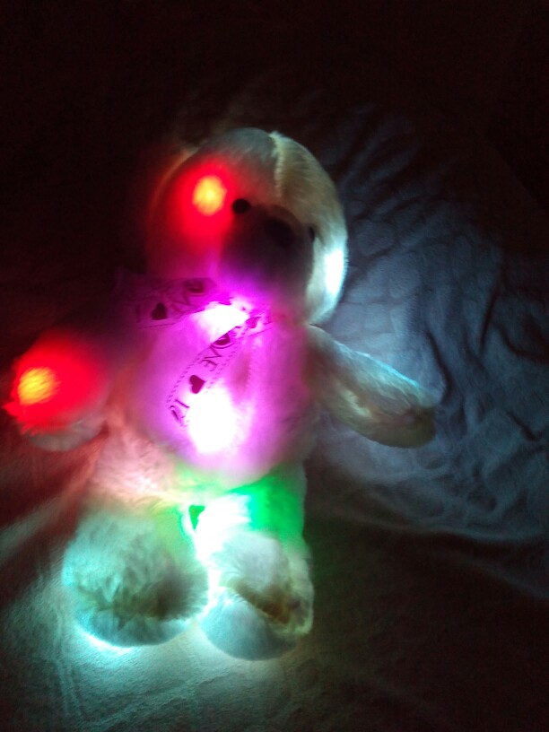 45cm Colorful Glowing Soft Stuffed Plush Toy Bear Pillow Flashing LED Light Luminous Bear Doll Toys Baby Birthday Gift for Kids