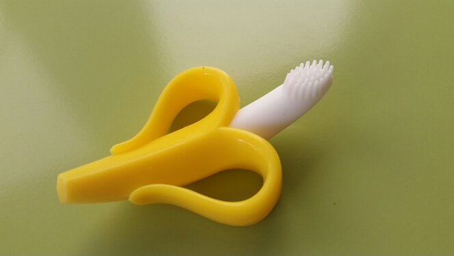 Silicone Banana Toothbrush High Quality And Environmentally Safe Baby Teether Teething Ring