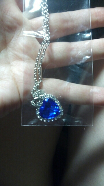 Classic Zircon Titanic Ocean Heart Necklace Sapphire Dark Blue Crystal Heart Pendant Statement Chain Necklace Woman Jewelry N54