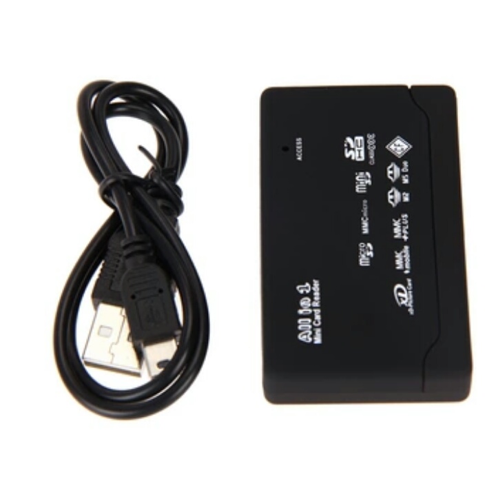 All in One Memory Card Reader USB External SD SDHC Mini Micro M2 MMC XD CF Black High Quality