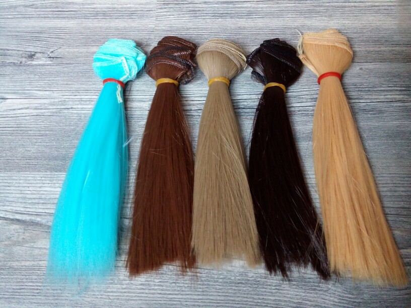 1pcs 15cm*100cm Doll Wigs BJD/SD doll hair DIY High-temperature Wire Colors Brown \ Black \ white, etc.