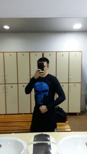 Hot  2016 Punisher Superhero Superman/Batman Men Long Sleeve T Shirt G ym Compression Tights Tops Fitness T-shirt