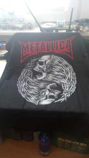 [Mne bone] Tee Men Black T-Shirt 100% Cotton Metallica Skull Print Heavy Metal Rock Hip Hop Clothing Black short T shirts