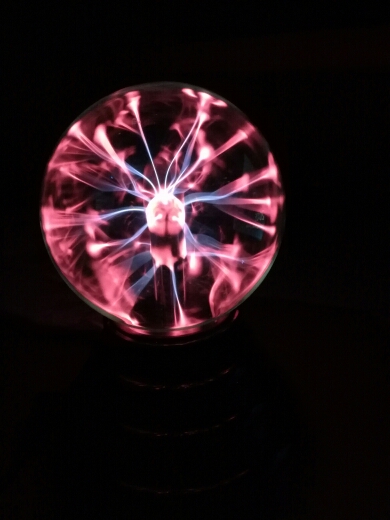E74 Hot Sale New USB Magic Black Base Glass Plasma Ball Sphere Lightning Party Lamp Light