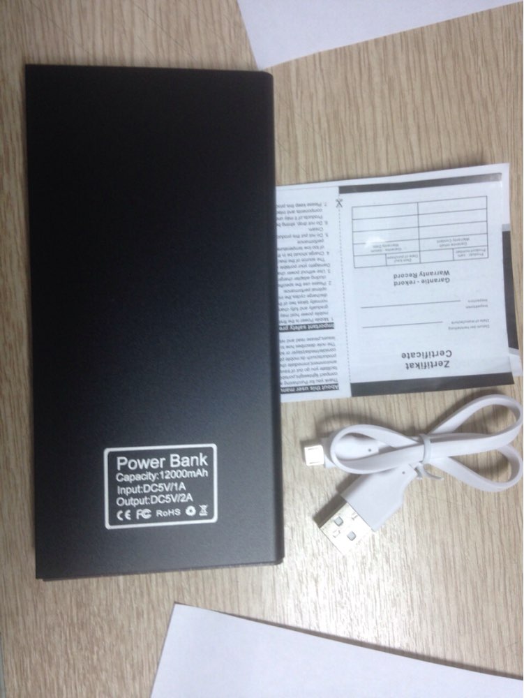 Ultra-thin Power Bank 12000mAh Dual USB Li-Polymer External Battery Pack powerbank Portable Charger for all Phone