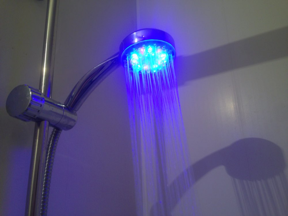 LED Shower head Hand Held square Automatic color changing Shower Water Saving temperature Bathroom Accessories