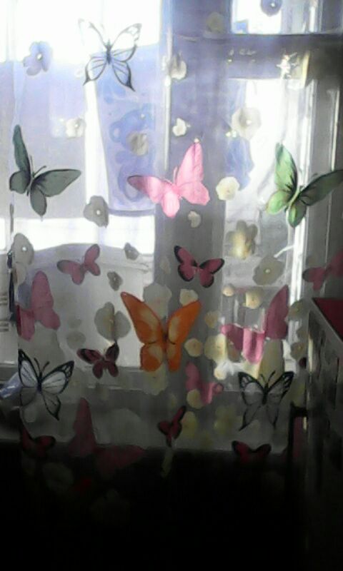 Romantic Bedroom Cheap Ready Made Finished Organza Child Window Cortina Butterfly Curtain for Living Room Home Decor