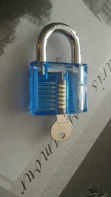 NED Blue Transparent Visible Pick Cutaway Practice Padlock Lock With Broken Key Removing Hooks Lock Extractor Set Locksmith Tool