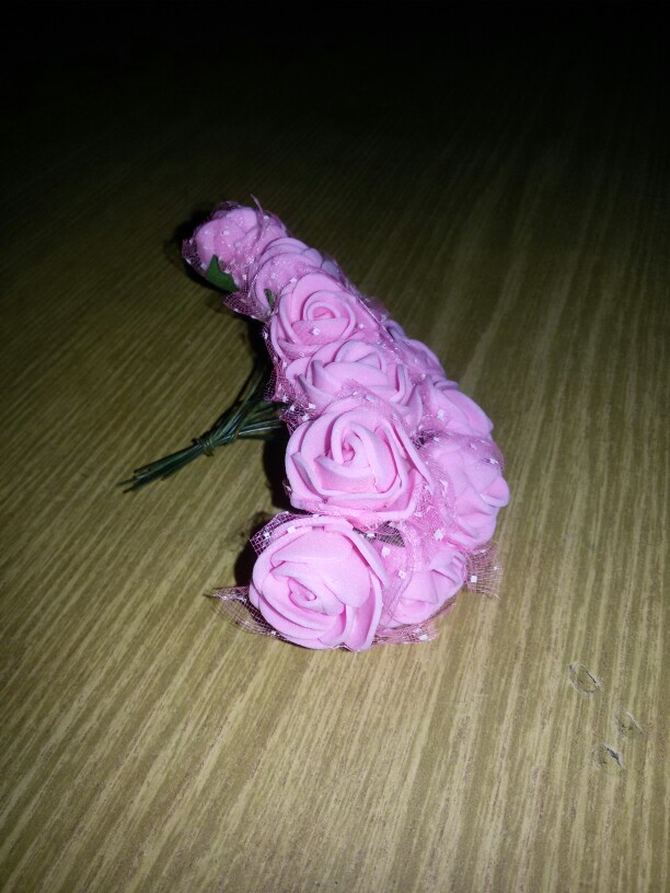 2.5CM Diameter(12pcs/lot)head Multicolor PE Rose Foam Mini artificial silk Flowers Bouquet Solid Color/wedding decoration