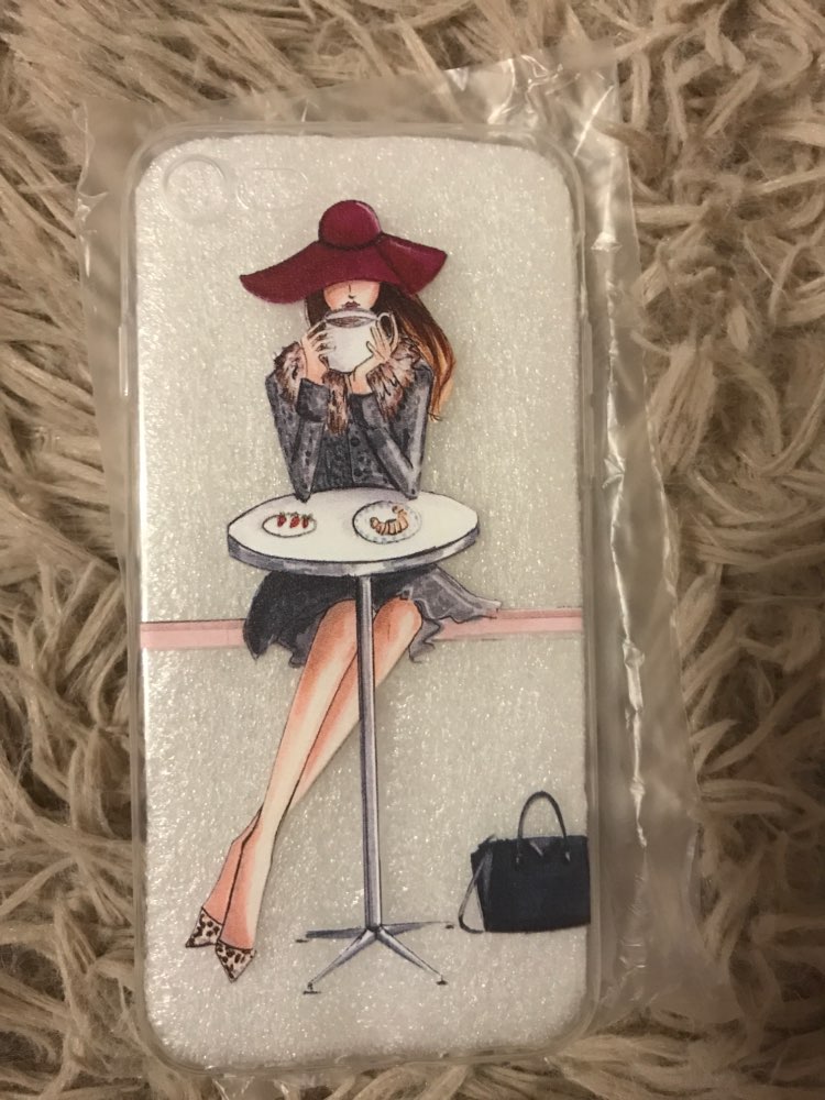 For iPhone 7 6 6S 5 5S SE 7Plus 6sPlus 4S Phone Case Cover Fashion Dress Shopping Girl Transparent Soft Silicon Mobile Phone Bag