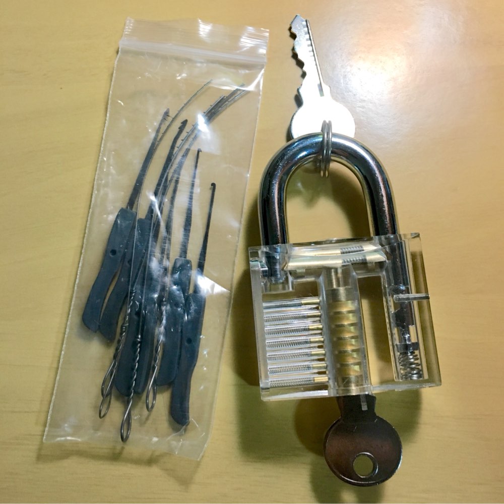 KAK Transparent Visible Pick Cutaway Practice Padlock Lock With Broken Key Removing Hooks Lock Kit Extractor Set Locksmith Tool