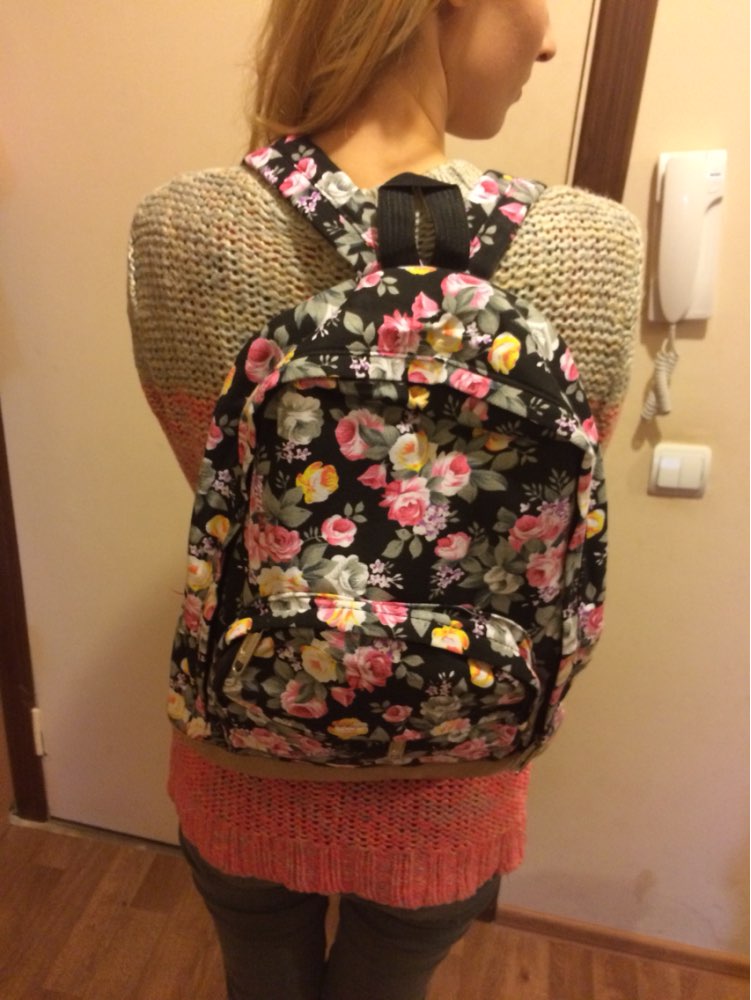 Hot Sale Floral Print Canvas Backpack Preppy Style Schoolbags for Teenage Girls Women Bags Travel Backpacks Mochila Feminina 