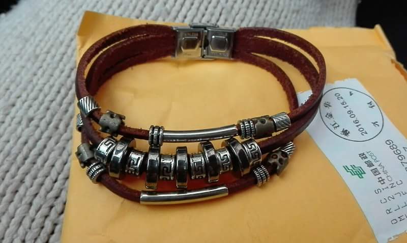 Punk Design Back herringbone weave leather bracelet Wristband Female Bracelets Ethnic Vintage Jewelry For Women Men Bijouterie