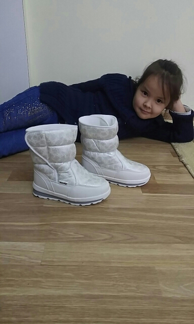 girls' boots 2016 winter's new kids snow boots kids shoes children warm fur waterproof daughter white brand girls fashion shoes