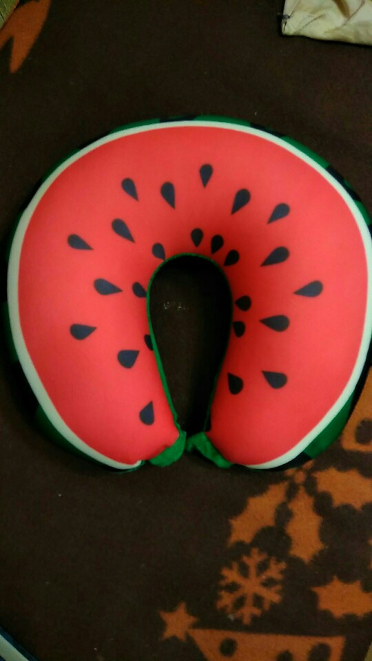 U Shaped Neck Protection Pillow Watermelon Lemon Kiwi Orange Fruit Pillows Nanoparticles Massage Neck Pillow Car Travel Cushion