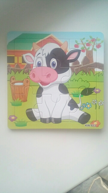 High Quality Wooden Dairy Cow Jigsaw Gift Toys For Kids Education And Learning Puzzles Toys Aug6