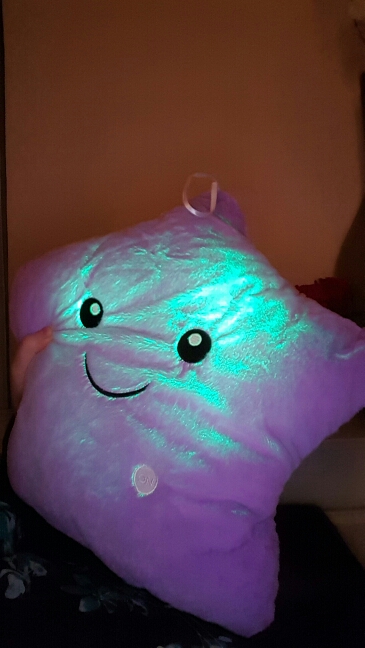 Hot 35*38cm Kawaii Star Pillow Color Change Luminous Pillow with Led Light Soft Stuffed Animals Doll Toys for Children