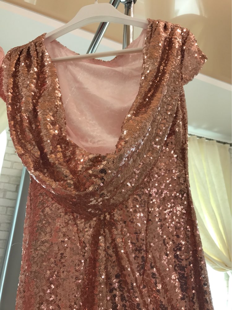 Sexy Backless Rose Gold Sequined Evening Dresses 2017 New Arrival Mermaid Long Cheap Party Gown Vestido De Festa Longo SD347