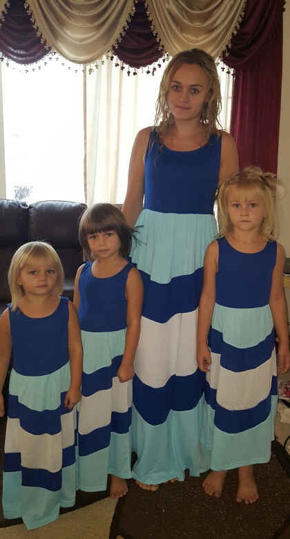 HOT 2016 family matching mother daughter dresses clothes striped mom and daughter dress kids parent child outfits