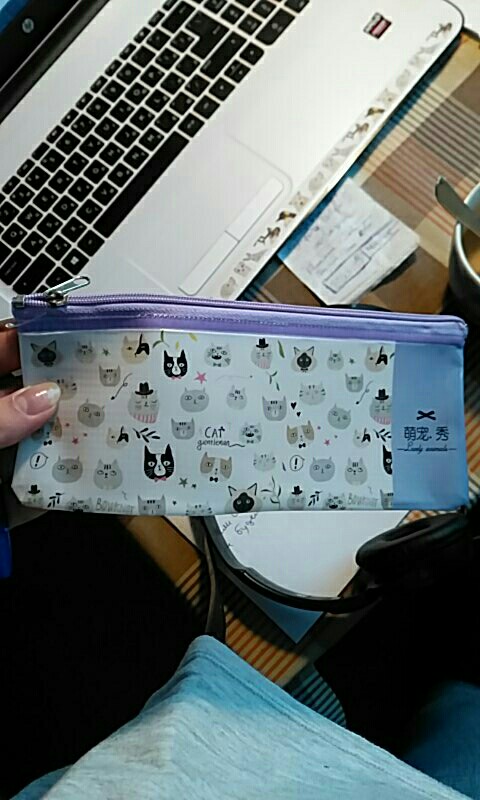 I18 Kawaii Lovely Cat Dog Pet Style PVC Pen Bag Pencil Case Storage Organizer Student Stationery School Supply Birthday Gift